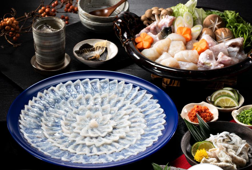 ふぐ刺しとふぐちり写真